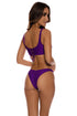Luli Fama Purple Ocean Scoop Neck Cut Out Top